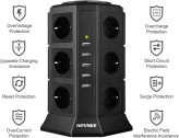 چندراهی برق HOVNEEبا محافظ نوسان برق و ۵ پورت شارژ USB