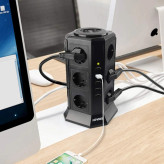چندراهی برق HOVNEEبا محافظ نوسان برق و ۵ پورت شارژ USB